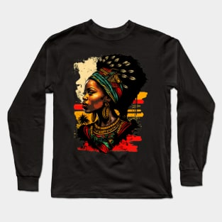 African Print Design Long Sleeve T-Shirt